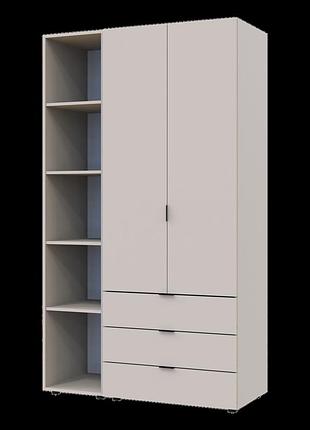 Розпашна шафа для одягу doros гелар з етажеркою кашемір 2 дсп 115.7х49.5х203.4 (80737643)