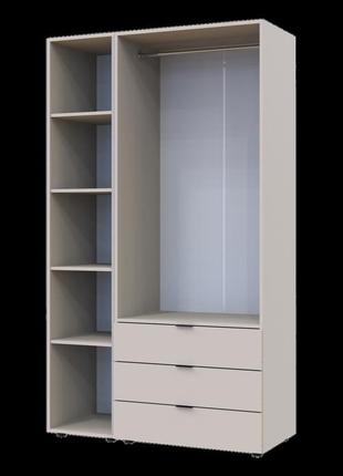 Розпашна шафа для одягу doros гелар з етажеркою кашемір 2 дсп 115.7х49.5х203.4 (80737643)