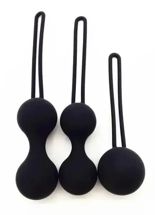 Набір силіконових вагінальних кульок 3 шт. чорний