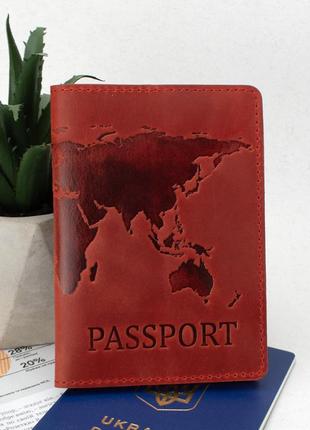 Подарочный набор №35: обложка на паспорт "герб" + обложка на загранпаспорт "карта" (красный)5 фото