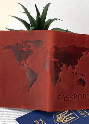 Подарочный набор №35: обложка на паспорт "герб" + обложка на загранпаспорт "карта" (красный)6 фото