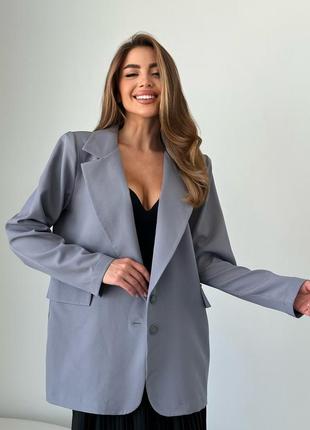 Серый классический пиджак свободного кроя, размер 3xl