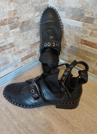 Darini оригинальные черные кожаные туфли лоферы монки, пряжка, ремешки, весна/осень1 фото