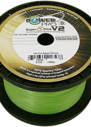 Шнур power pro super 8 slick v2 (aqua green) 2740m 0.28mm 44lb/20.0kg1 фото