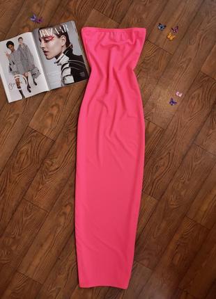 Сукня максі яскраво рожева