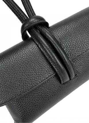 Сумочка пошет шкіряна італія стильна чорна через плече 798118a7 фото