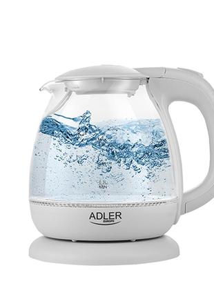 Чайник adler ad 1283g grey стеклянный 1.0л