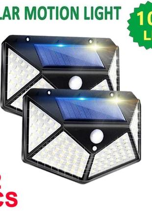 100led светодиодные настенные светильники на солнечных батареях, уличные водонепроницаемые pip датчик движения