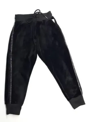 Велюровые спортивные штаны для девочки р.110 черный