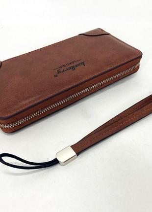 Кошелек кожаный мужской baellerry leather brown, мужской кошелек для карточек. цвет: коричневый