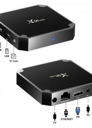Приставка смарт тв бокс smart tv box x96 mini 4-ядерная 2гб/16гб андроид 7.1.2 черный 4k4 фото