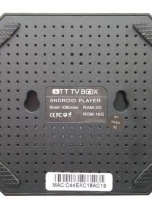 Приставка смарт тв бокс smart tv box x96 mini 4-ядерная 2гб/16гб андроид 7.1.2 черный 4k7 фото