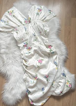 Атласна міні-сукня з відкритими плечима na-kd9 фото