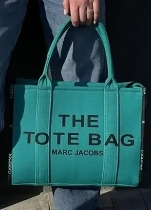 🔥 marc jacobs medium tote bag emerald1 фото