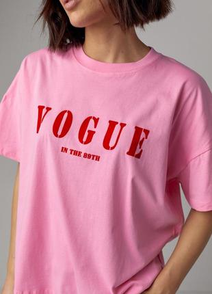 Женская футболка oversize с надписью vogue5 фото