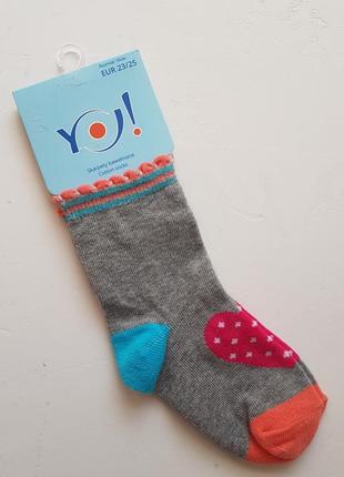 Детские носки для девочек стопа 13,5-15 см, обувь 23/25