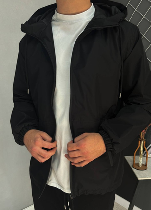 Куртка ветровка черная базовая  м-45904