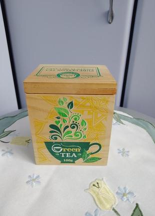 Деревянная коробка для чая green tea2 фото