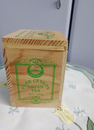 Деревянная коробка для чая green tea3 фото