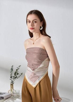 Стильна шовкова хустка хустина платок на шию на сумку косинка шарф шовк армані 70×70