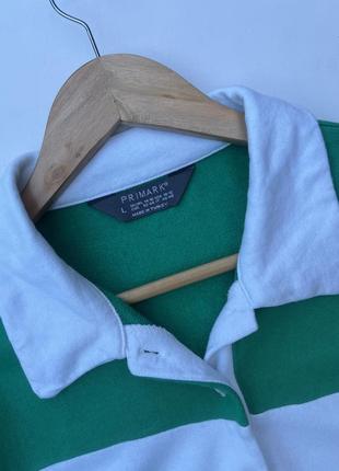 Зелёный свитшот в полоску. джемпер поло оверсайз4 фото