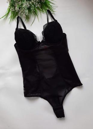 Сексуальный черный прозрачный комбидрес эротическое белье боди