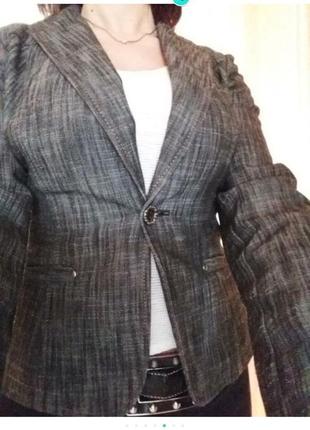 Стильный серый женский пиджак5 фото