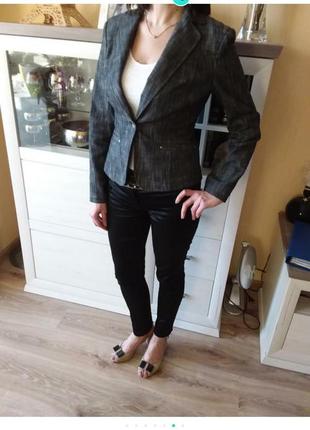 Стильный серый женский пиджак6 фото