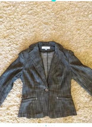 Стильный серый женский пиджак2 фото
