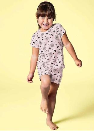 1-2 года летняя пижама для девочки домашний костюм футболка детские шорты трикотажные дом пляж отдых2 фото