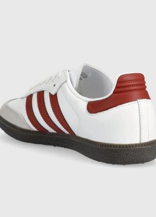 Шкіряні кросівки adidas originals samba og white better scarlet5 фото