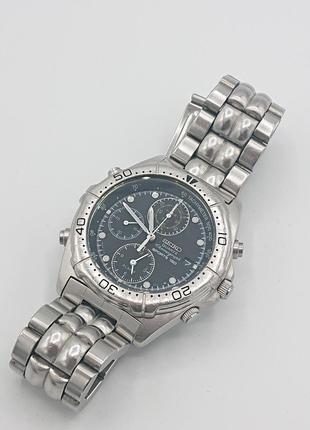 Винтажные коллекционные часы seiko chronograph sports 150 7t42-6a00 хронограф под ремонт4 фото