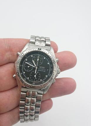 Винтажные коллекционные часы seiko chronograph sports 150 7t42-6a00 хронограф под ремонт5 фото