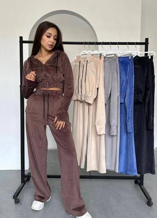 Хіт-продажу❗️спортивні велюрові костюми у великій палітрі кольорів5 фото