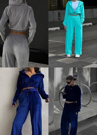 Хіт-продажу❗️спортивні велюрові костюми у великій палітрі кольорів4 фото