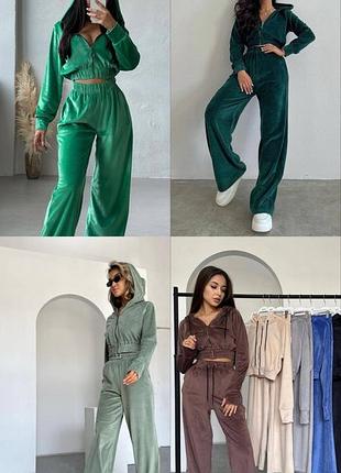 Хіт-продажу❗️спортивні велюрові костюми у великій палітрі кольорів3 фото