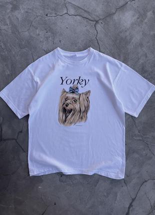 1991 vintage tee yorky dog species t-shirt y2k 90s