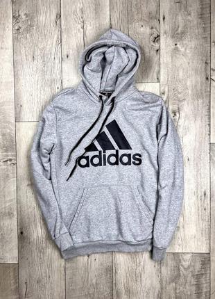 Adidas кофта балахон l размер серая с лого оригинал