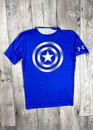 Under armour marvel футболка xl размер синяя с принтом оригинал