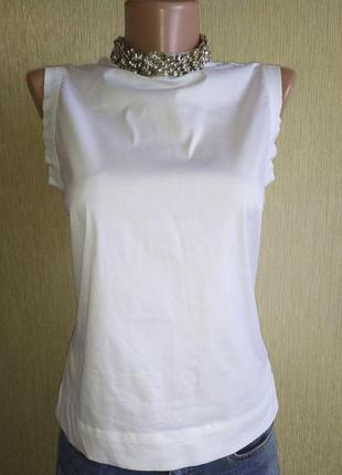 Prada 🇮🇹 стильна оригінальна біла блуза топ з кристалами