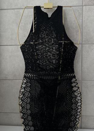 Міні сукня в сітку з нарукавними еротичне плаття