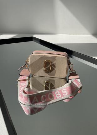 Женская сумка в стиле marc jacobs the snapshot peach powder.10 фото
