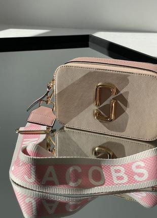 Женская сумка в стиле marc jacobs the snapshot peach powder.9 фото