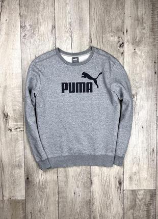 Puma кофта лонгслив l размер серая с лого оригинал