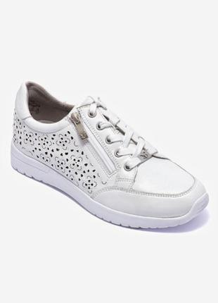 Кожаные белые женские кроссовки caprice 41-42 размер