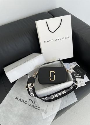 Женская сумка в стиле marc jacobs the snapsot black/gold.