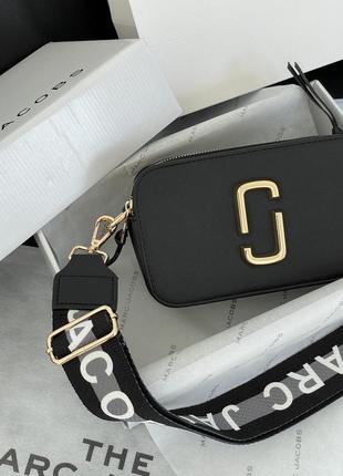 Женская сумка в стиле marc jacobs the snapsot black/gold.2 фото