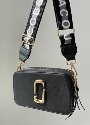 Женская сумка в стиле marc jacobs the snapsot black/gold.7 фото