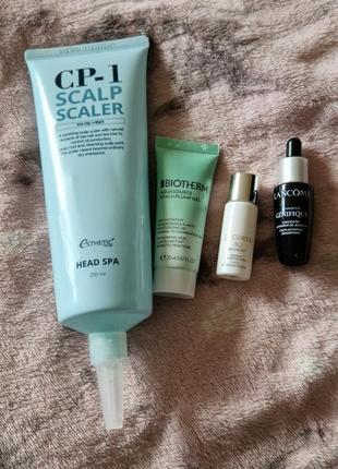 Лот косметики сиворотка lancome,крем biotherm ,лосьон decorte aq,пілінг для голови cp-1