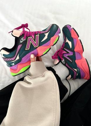 Женские замшевые кроссовки new balance 9060 "purple acid” premium